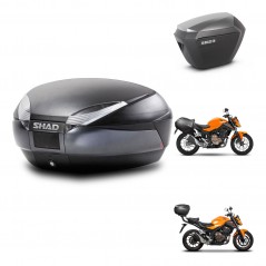 SHAD Maletas sh23 alu + soporte montaje baul SH48 DARK GREY PREMIUM KIT-464287