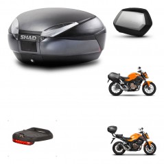 SHAD SH35 PREMIUM suitcases + mounting bracket SH48 trunk accessories DARK GREY KIT-464291