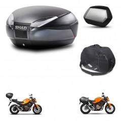 SHAD Maletas SH35 PREMIUM + soporte montaje baul SH48 accesorios DARK GREY KIT-464297