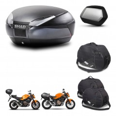 SHAD SH35 PREMIUM suitcases + mounting bracket SH48 trunk accessories DARK GREY KIT-464298
