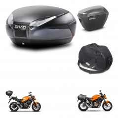 SHAD Maletas sh23 alu + soporte montaje baul SH48 accesorios DARK GREY PREMIUM KIT-464299