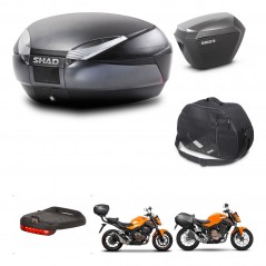 SHAD Maletas sh23 alu + soporte montaje baul SH48 accesorios DARK GREY PREMIUM KIT-464305