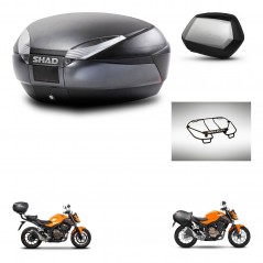 SHAD Maletas SH35 PREMIUM + soporte montaje baul SH48 accesorios DARK GREY KIT-464309