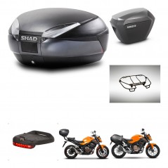 SHAD SH23 alu suitcases + mounting bracket SH48 trunk accessories DARK GREY PREMIUM KIT-464317