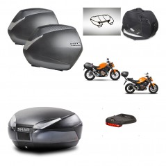 SHAD SH48 trunk + mounting bracket SH36 suitcases accessories DARK GREY PREMIUM KIT-464324