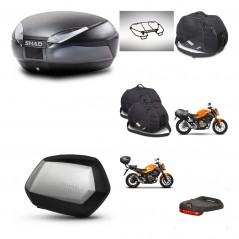 SHAD Maletas SH35 PREMIUM + soporte montaje baul SH48 accesorios DARK GREY KIT-464328