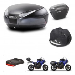 SHAD Maletas sh23 alu + soporte montaje baul SH48 accesorios DARK GREY PREMIUM KIT-464333