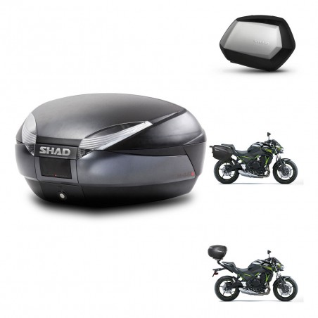 SHAD Maletas SH35 PREMIUM + soporte montaje baul SH48 DARK GREY KIT-464341