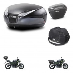 SHAD Maletas sh23 alu + soporte montaje baul SH48 accesorios DARK GREY PREMIUM KIT-464355