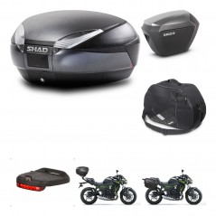 SHAD Maletas sh23 alu + soporte montaje baul SH48 accesorios DARK GREY PREMIUM KIT-464361