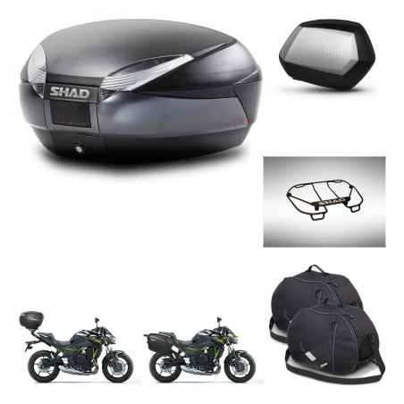 SHAD SH35 PREMIUM suitcases + mounting bracket SH48 trunk accessories DARK GREY KIT-464366