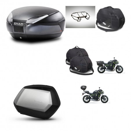 SHAD SH35 PREMIUM suitcases + mounting bracket SH48 trunk accessories DARK GREY KIT-464378
