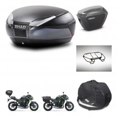 SHAD SH23 alu suitcases + mounting bracket SH48 trunk accessories DARK GREY PREMIUM KIT-464379