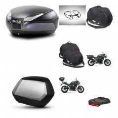 SHAD Maletas SH35 PREMIUM + soporte montaje baul SH48 accesorios DARK GREY KIT-464384