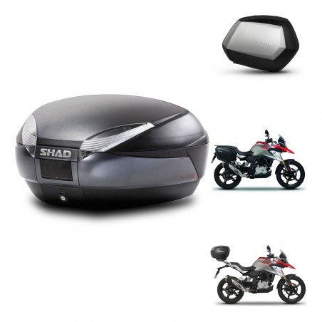 SHAD Maletas SH35 PREMIUM + soporte montaje baul SH48 DARK GREY KIT-464389