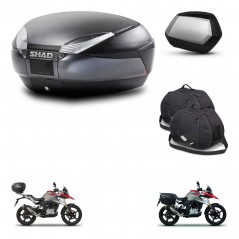 SHAD SH35 PREMIUM suitcases + mounting bracket SH48 trunk accessories DARK GREY KIT-464390