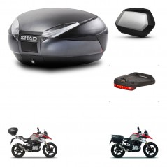 SHAD Maletas SH35 PREMIUM + soporte montaje baul SH48 accesorios DARK GREY KIT-464395