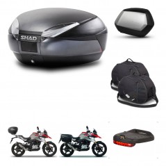 SHAD Maletas SH35 PREMIUM + soporte montaje baul SH48 accesorios DARK GREY KIT-464396