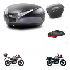 SHAD Maletas sh23 alu + soporte montaje baul SH48 accesorios DARK GREY PREMIUM KIT-464397