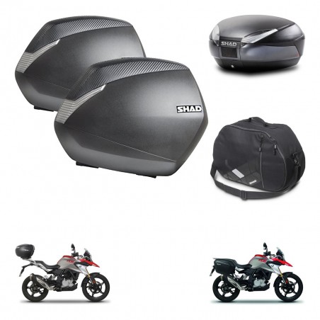 SHAD Baul SH48 + soporte montaje maletas SH36 accesorios DARK GREY PREMIUM KIT-464398