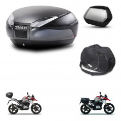 SHAD SH35 PREMIUM suitcases + mounting bracket SH48 trunk accessories DARK GREY KIT-464401