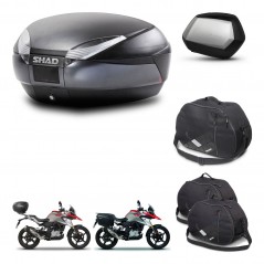 SHAD SH35 PREMIUM suitcases + mounting bracket SH48 trunk accessories DARK GREY KIT-464402