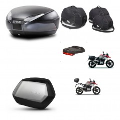 SHAD SH35 PREMIUM suitcases + mounting bracket SH48 trunk accessories DARK GREY KIT-464408