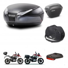 SHAD SH23 alu suitcases + mounting bracket SH48 trunk accessories DARK GREY PREMIUM KIT-464409