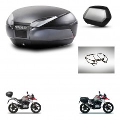 SHAD SH35 PREMIUM suitcases + mounting bracket SH48 trunk accessories DARK GREY KIT-464413