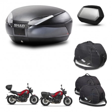 SHAD Maletas SH35 PREMIUM + soporte montaje baul SH48 accesorios DARK GREY KIT-464450