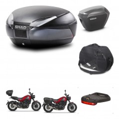 SHAD Maletas sh23 alu + soporte montaje baul SH48 accesorios DARK GREY PREMIUM KIT-464457