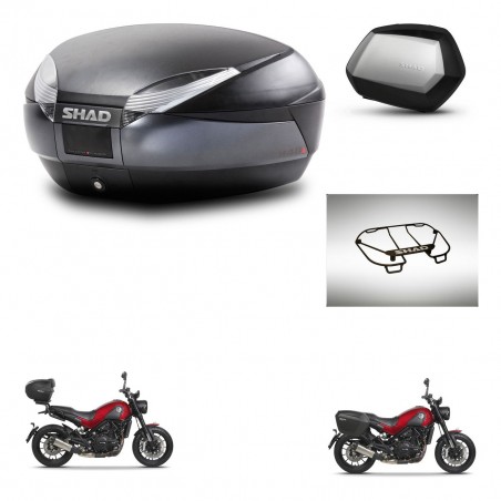 SHAD Maletas SH35 PREMIUM + soporte montaje baul SH48 accesorios DARK GREY KIT-464461