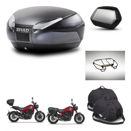 SHAD Maletas SH35 PREMIUM + soporte montaje baul SH48 accesorios DARK GREY KIT-464462