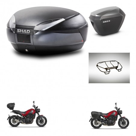 SHAD Maletas sh23 alu + soporte montaje baul SH48 accesorios DARK GREY PREMIUM KIT-464463