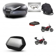 SHAD SH35 PREMIUM suitcases + mounting bracket SH48 trunk accessories DARK GREY KIT-464468