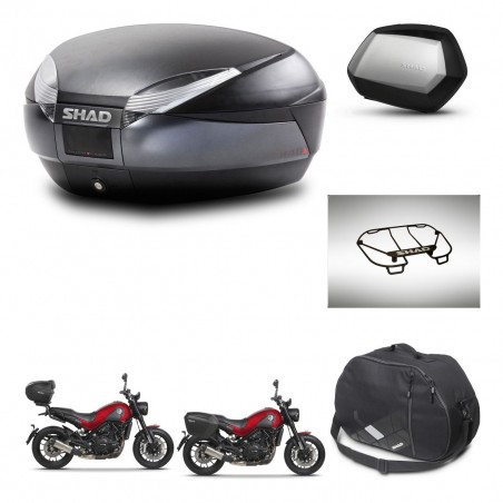 SHAD Maletas SH35 PREMIUM + soporte montaje baul SH48 accesorios DARK GREY KIT-464473