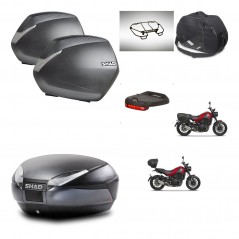 SHAD Baul SH48 + soporte montaje maletas SH36 accesorios DARK GREY PREMIUM KIT-464476