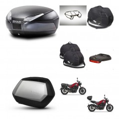 SHAD SH35 PREMIUM suitcases + mounting bracket SH48 trunk accessories DARK GREY KIT-464480