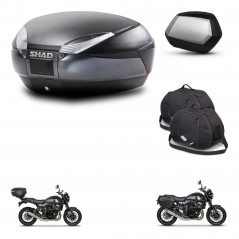 SHAD Maletas SH35 PREMIUM + soporte montaje baul SH48 accesorios DARK GREY KIT-464486