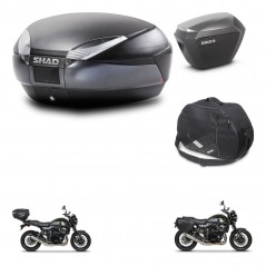 SHAD Maletas sh23 alu + soporte montaje baul SH48 accesorios DARK GREY PREMIUM KIT-464499