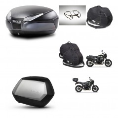 SHAD Maletas SH35 PREMIUM + soporte montaje baul SH48 accesorios DARK GREY KIT-464522