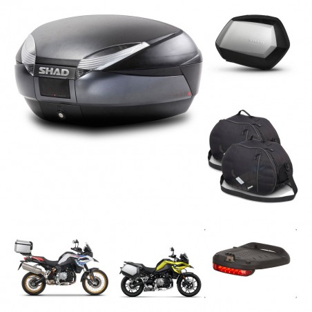 SHAD SH35 PREMIUM suitcases + mounting bracket SH48 trunk accessories DARK GREY KIT-464540