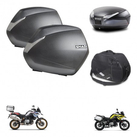 SHAD Baul SH48 + soporte montaje maletas SH36 accesorios DARK GREY PREMIUM KIT-464542