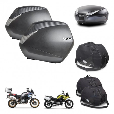 SHAD Baul SH48 + soporte montaje maletas SH36 accesorios DARK GREY PREMIUM KIT-464543