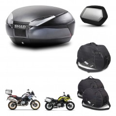 SHAD SH35 PREMIUM suitcases + mounting bracket SH48 trunk accessories DARK GREY KIT-464546