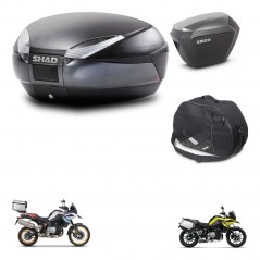 SHAD Maletas sh23 alu + soporte montaje baul SH48 accesorios DARK GREY PREMIUM KIT-464547