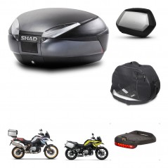 SHAD Maletas SH35 PREMIUM + soporte montaje baul SH48 accesorios DARK GREY KIT-464551