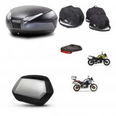 SHAD Maletas SH35 PREMIUM + soporte montaje baul SH48 accesorios DARK GREY KIT-464552