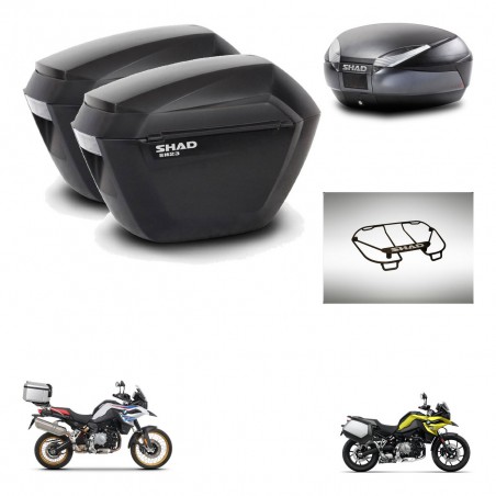 SHAD Baul SH48 + soporte montaje maletas sh23 accesorios DARK GREY PREMIUM KIT-464556