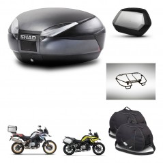 SHAD Maletas SH35 PREMIUM + soporte montaje baul SH48 accesorios DARK GREY KIT-464558